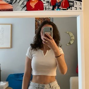 Brandy Melville white baby tee
